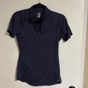 Noble Equestrian Small Navy Short Sleeve Quarter Zip Coolfit Riding Top